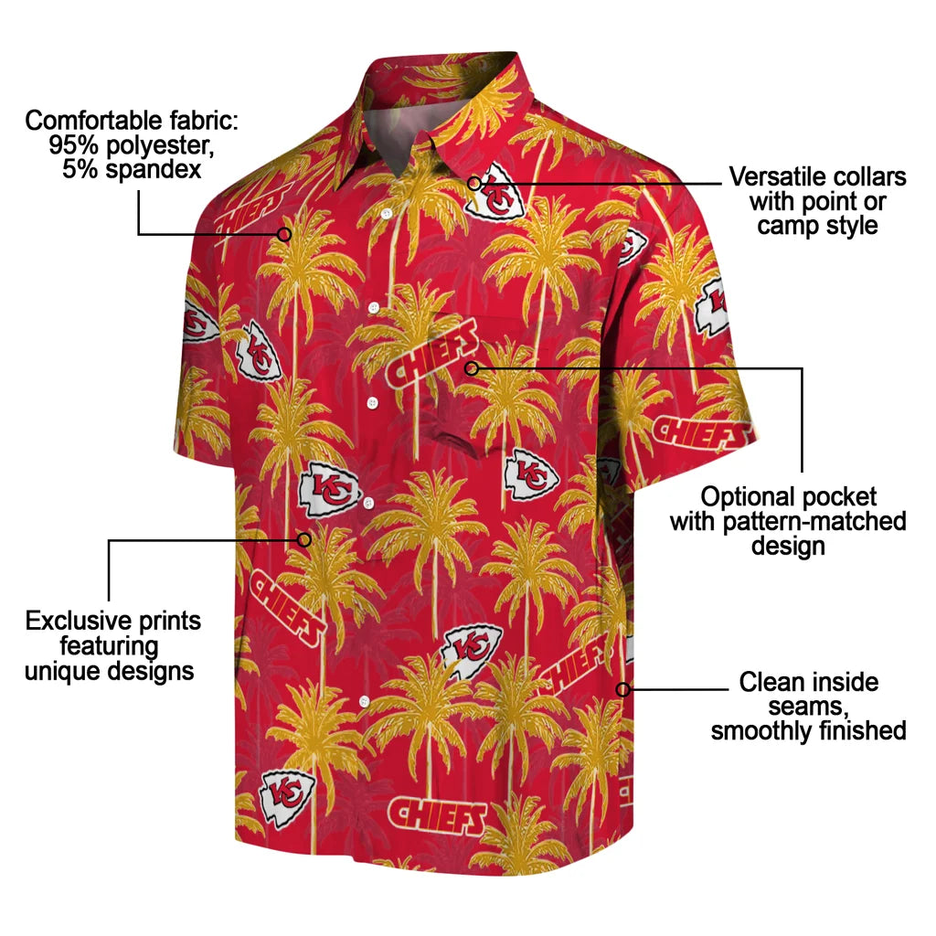 Kansas City Chiefs Hawaiian Shirt - Palm Tree Motif | Moonbestprint