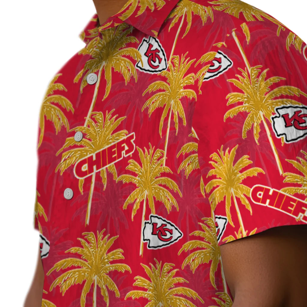 Kansas City Chiefs Hawaiian Shirt - Palm Tree Motif | Moonbestprint