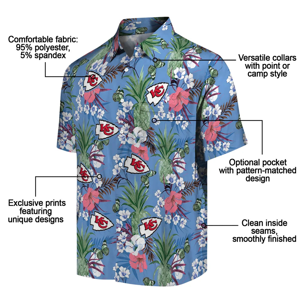 Kansas City Chiefs Hawaiian Shirt - Pineapple Bouquet | Moonbestprint