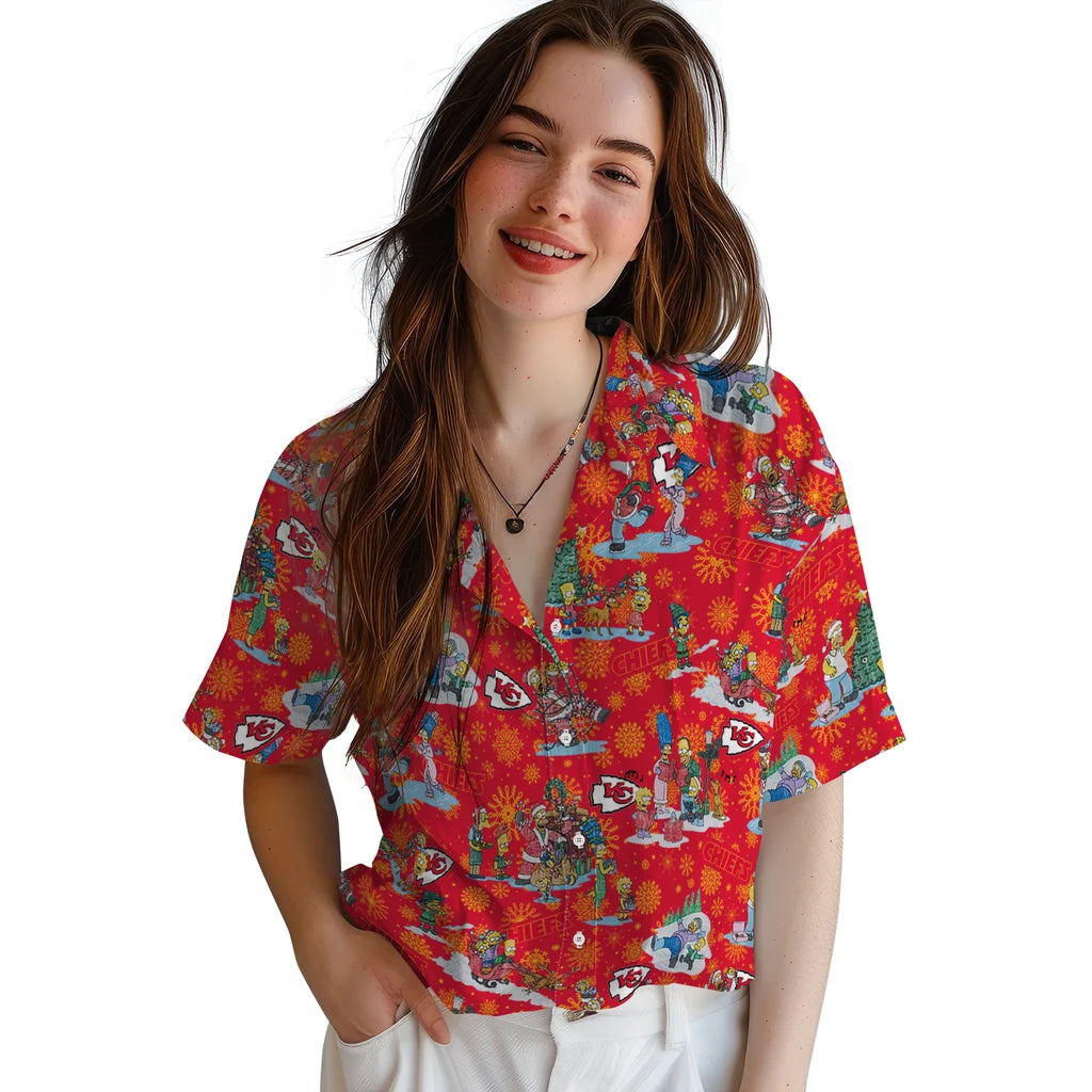 Kansas City Chiefs Hawaiian Shirt - Simpsons Christmas | Moonbestprint