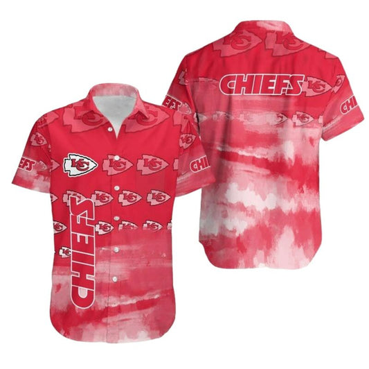 Kansas City Chiefs Red Graphic Hawaiian Shirt Unisex Aloha Tee - Moonbestprint