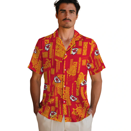 Kansas City Chiefs Hawaiian Shirt - Turtle Lines | Moonbestprint