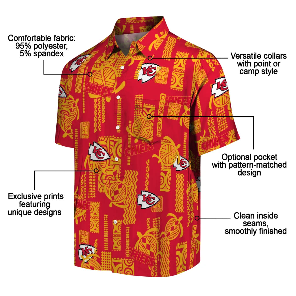Kansas City Chiefs Hawaiian Shirt - Turtle Lines | Moonbestprint