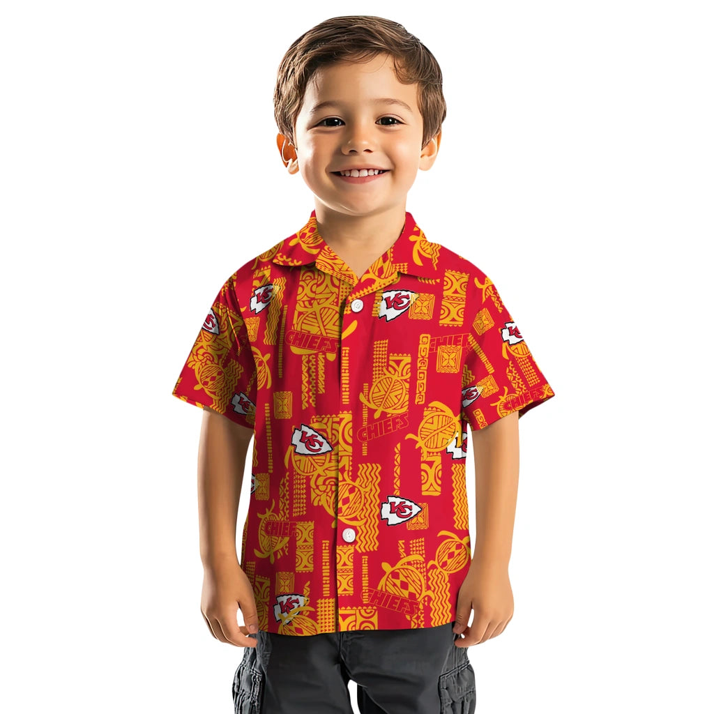 Kansas City Chiefs Hawaiian Shirt - Turtle Lines | Moonbestprint