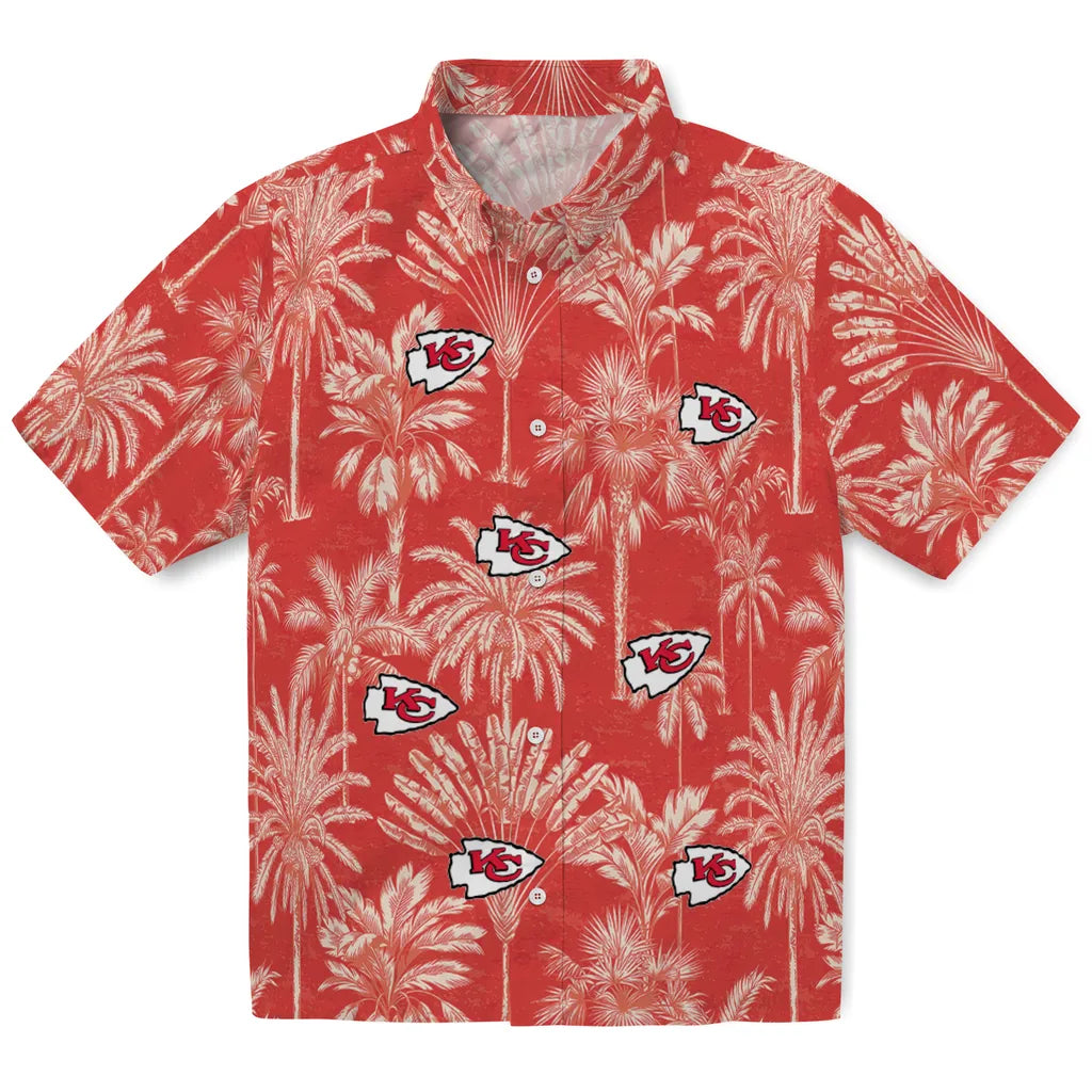 Kansas City Chiefs Hawaiian Shirt - Vintage Palm Tree | Moonbestprint