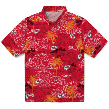 Kansas City Chiefs Hawaiian Shirt - Wave Palm | Moonbestprint