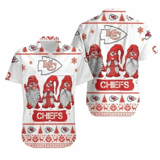 Kansas City Chiefs Holiday Gnomes Graphic Hawaiian Shirt Unisex Gift - Moonbestprint