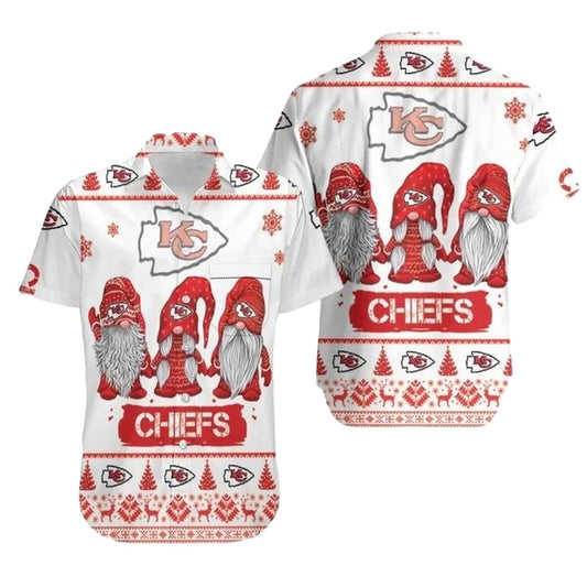 Kansas City Chiefs Holiday Gnomes Graphic Hawaiian Shirt Unisex Gift - Moonbestprint
