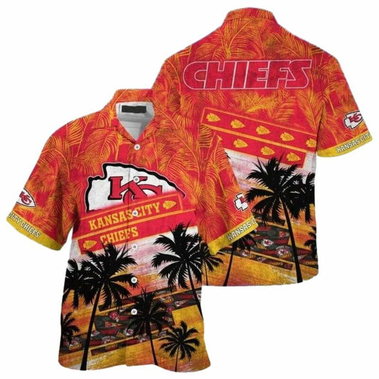 Kansas City Chiefs Vintage Hawaiian Shirt Unisex Graphic Aloha Tee - Moonbestprint
