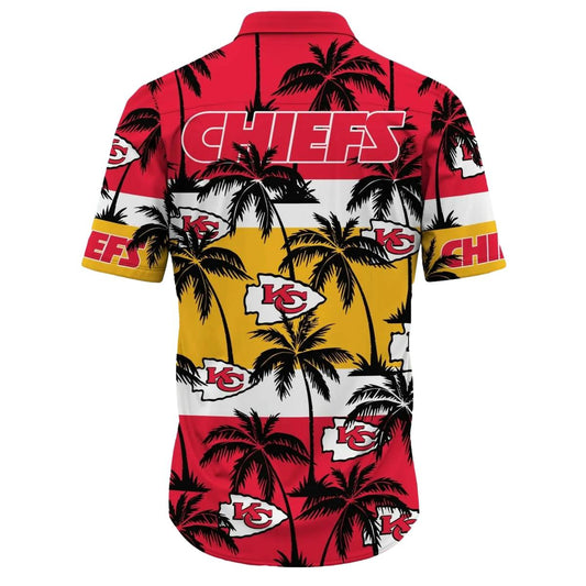 Kansas City Chiefs Unisex Graphic Hawaiian Shirt With Island Palms Design - Moonbestprint