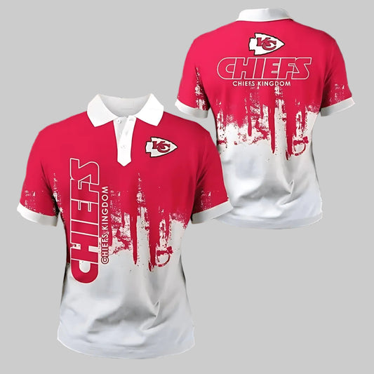 Kansas City Chiefs Kingdom Pride Red and White Polo Shirt - Moonbestprint