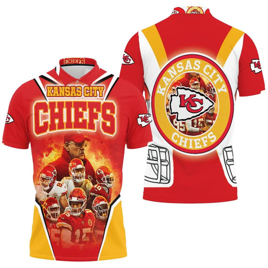 Kansas City Chiefs Leadership Inferno 3D Polo Shirt - Moonbestprint
