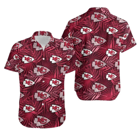 Kansas City Chiefs Leaf Logo Hawaiian Shirt Unisex Graphic Tee - Moonbestprint