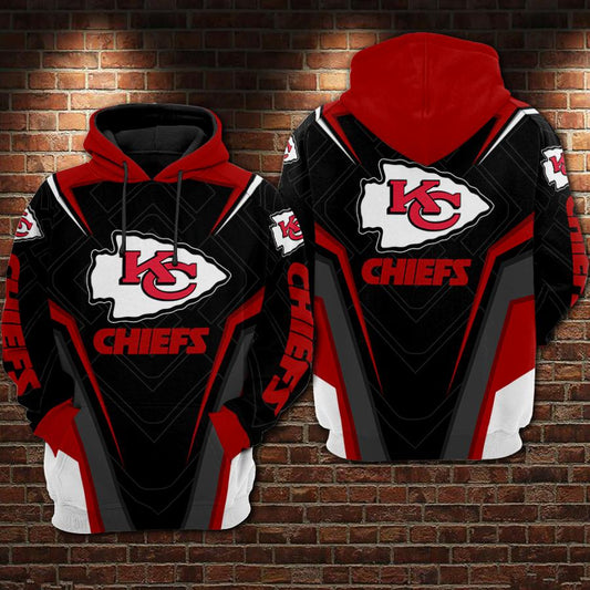 Kansas City Chiefs Logo Red Black Hoodie Adult Sizes S - 5xl Pp275 - Moonbestprint