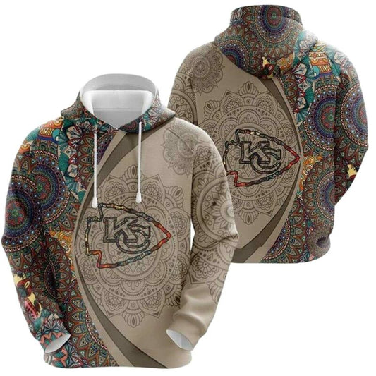 Kansas City Chiefs Mandala Graphic Hoodie Unisex Fan-Made Sweatshirt - Moonbestprint