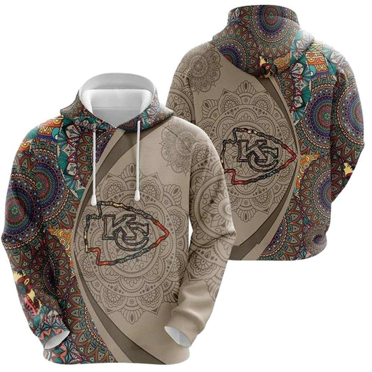 Kansas City Chiefs Mandala Graphic Hoodie Unisex Fan-Made Sweatshirt - Moonbestprint