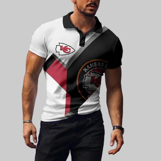 Kansas City Chiefs Modern Classic Tri-Color Polo Shirt - Moonbestprint