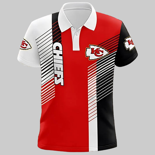 Kansas City Chiefs Modern Tri-Color Polo Shirt - Moonbestprint