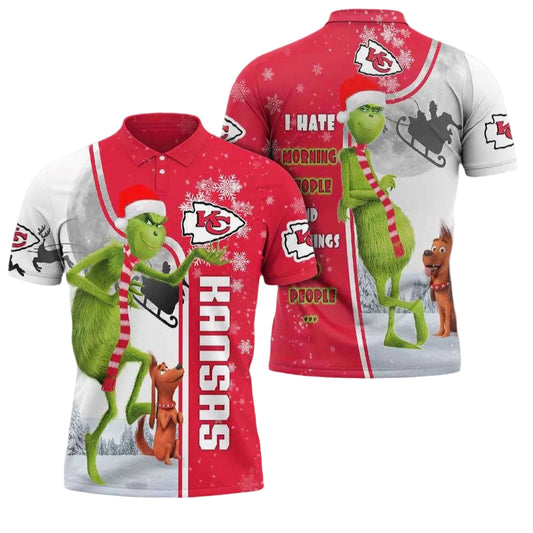 Kansas City Chiefs Nfl I Hate Morning People Polo Shirt - Moonbestprint