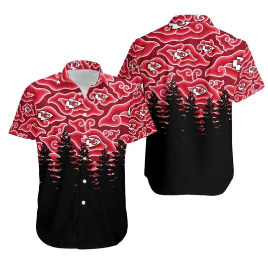 Kansas City Chiefs Ninja Cloud Graphic Hawaiian Shirt Unisex Aloha Tee - Moonbestprint