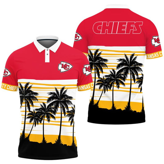 Kansas City Chiefs Palm Tree Patter Polo Shirt - Moonbestprint