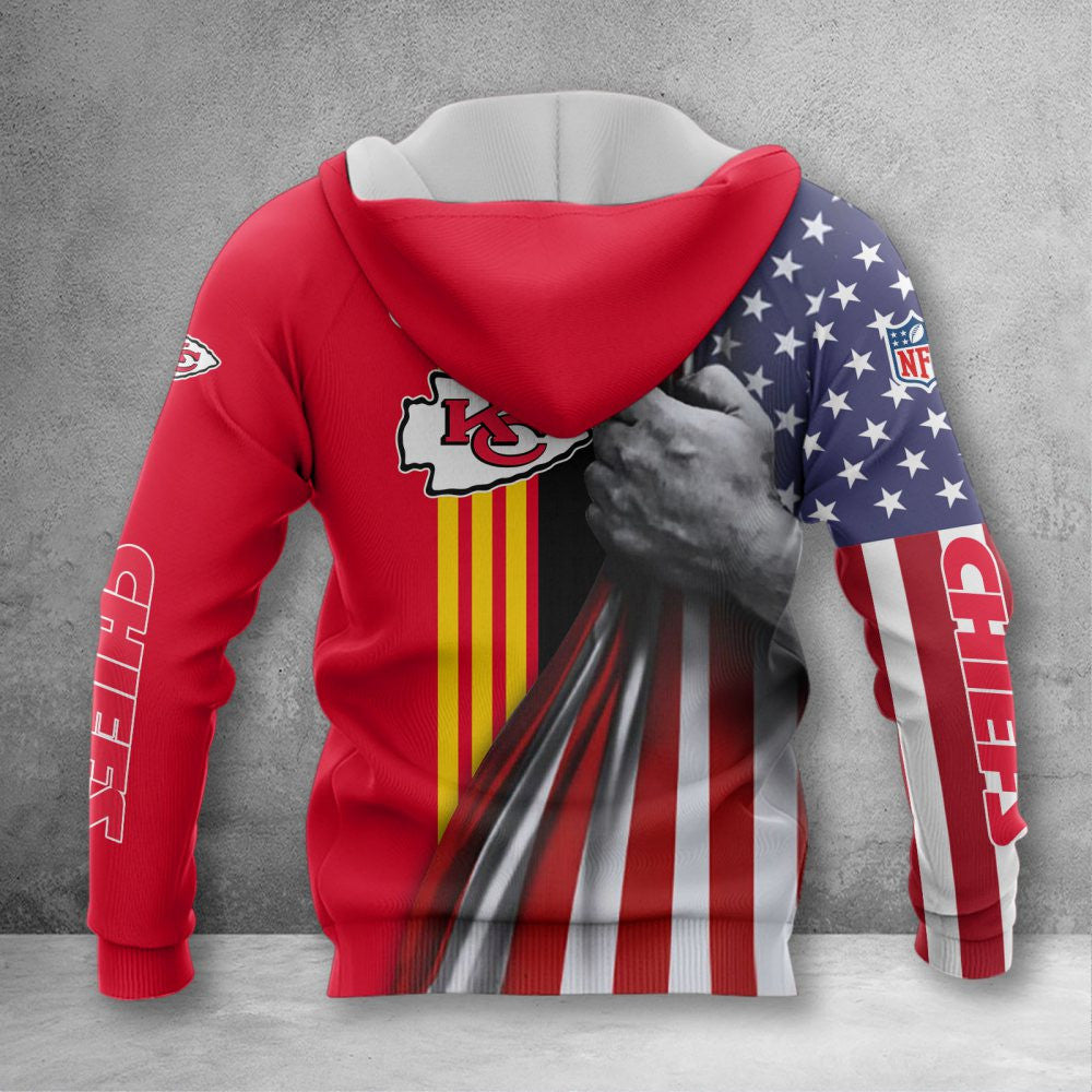 Kansas City Chiefs Patriotic Grip 3D Polo Shirt - Moonbestprint