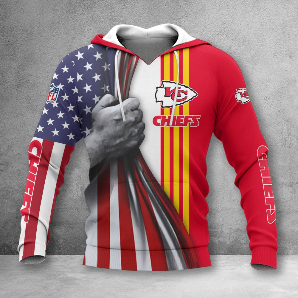 Kansas City Chiefs Patriotic Grip 3D Polo Shirt - Moonbestprint