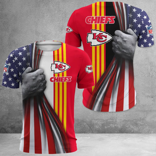Kansas City Chiefs Patriotic Grip 3D Polo Shirt - Moonbestprint