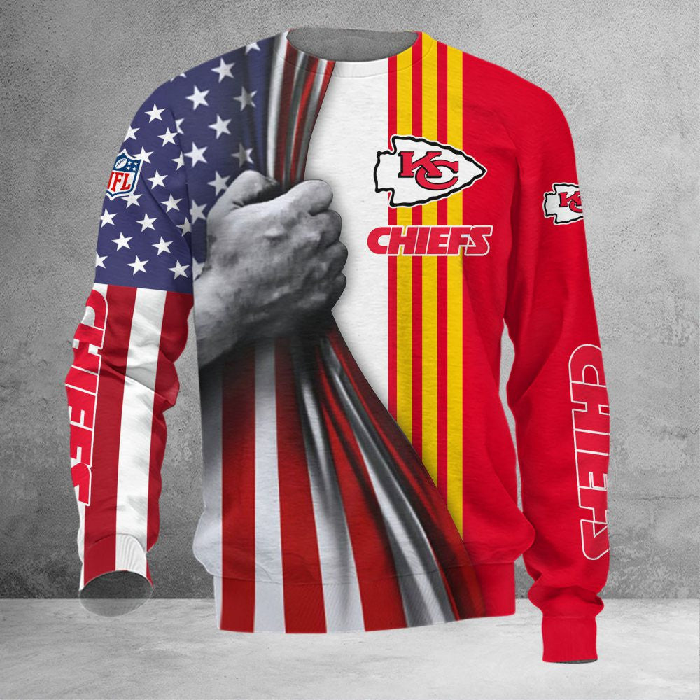 Kansas City Chiefs Patriotic Grip 3D Polo Shirt - Moonbestprint