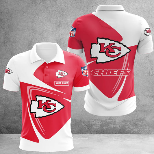 Kansas City Chiefs Personalized Swirl 3D Polo Shirt - Moonbestprint