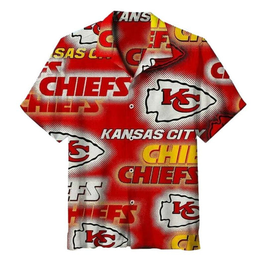 Kansas City Chiefs Graphic Pop Art Hawaiian Shirt Unisex Aloha Tee - Moonbestprint