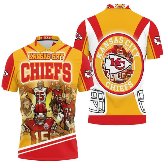 Kansas City Chiefs Power Lineup 3D Polo Shirt - Moonbestprint