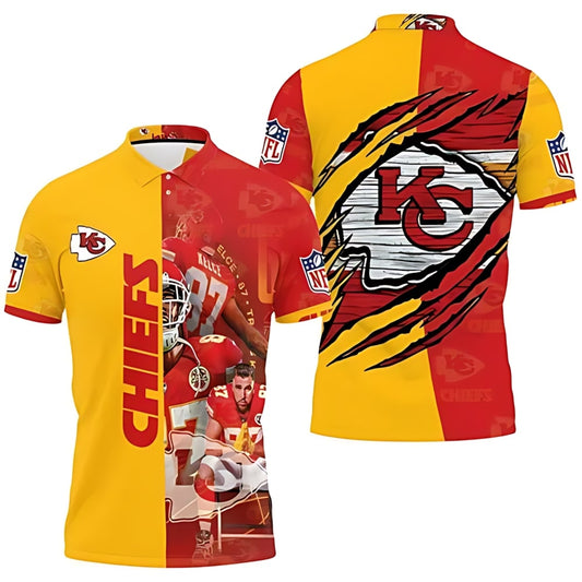 Kansas City Chiefs Power Surge 3D Polo Shirt - Moonbestprint
