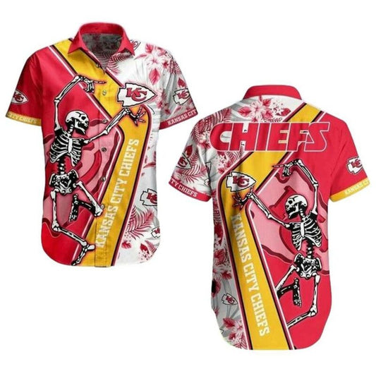 Kansas City Chiefs Skeleton Graphic Hawaiian Shirt & Hoodie Set - Unisex Gift - Moonbestprint