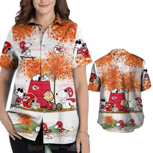 Kansas City Chiefs Snoopy Charlie Brown Graphic Hawaiian Shirt Unisex - Moonbestprint