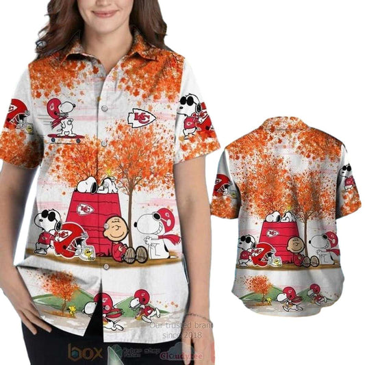 Kansas City Chiefs Snoopy Charlie Brown Graphic Hawaiian Shirt Unisex - Moonbestprint