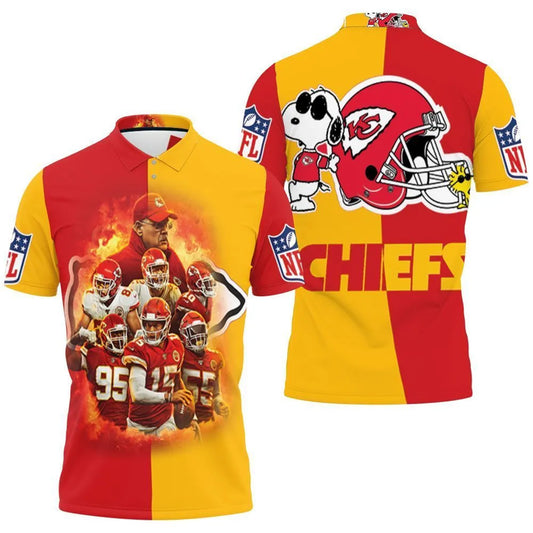 Kansas City Chiefs Snoopy Team Spirit Polo Shirt - Moonbestprint