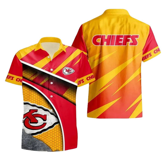 Kansas City Chiefs Unisex Graphic Printed Stripe Hawaiian Shirt - Moonbestprint