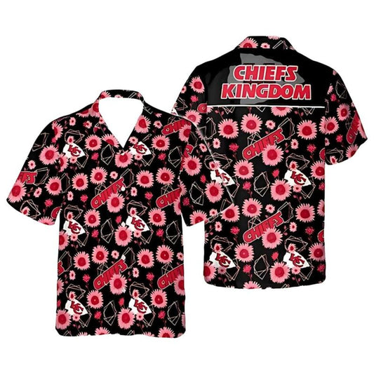 Kansas City Chiefs Sunflowers Aloha Shirt Unisex Graphic Hawaiian Tee - Moonbestprint
