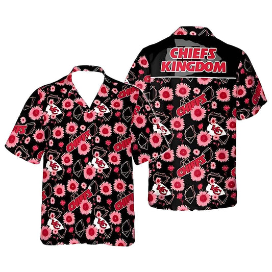 Kansas City Chiefs Sunflowers Aloha Shirt Unisex Graphic Hawaiian Tee - Moonbestprint