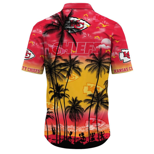 Kansas City Chiefs Sunset Glow Graphic Hawaiian Shirt Unisex Aloha Tee - Moonbestprint