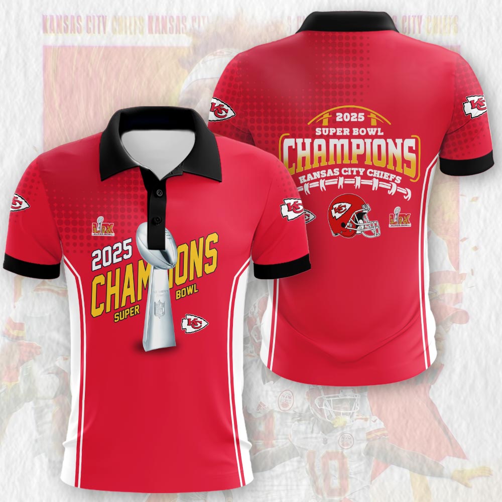Kansas City Chiefs Super Bowl Champions LIX 2025 Polo Shirt - Moonbestprint
