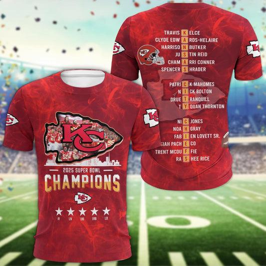 Kansas City Chiefs Super Bowl Champions LIX 2025 Red Polo Shirt - Moonbestprint