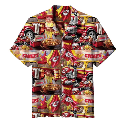 Kansas City Chiefs Graphic Printed Unisex Hawaiian Shirt Tailgate Gift - Moonbestprint