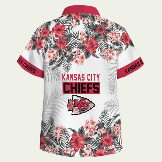 Kansas City Chiefs Tropical Hawaiian Shirt Unisex Graphic Tee For Summer - Moonbestprint