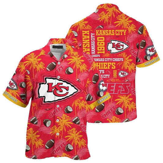 Kansas City Chiefs Unisex Tropical Graphic Hawaiian Shirt Aloha Gift - Moonbestprint