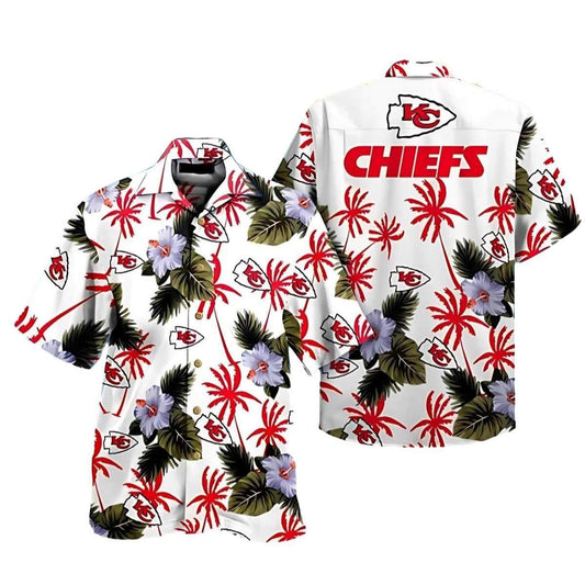 Kansas City Chiefs Unisex Tropical Palms Graphic Hawaiian Shirt - Moonbestprint