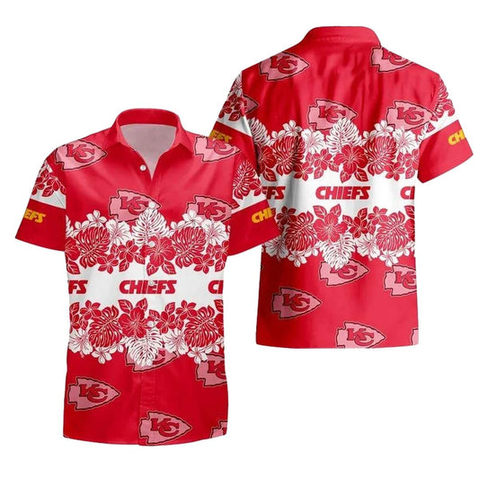 Kansas City Chiefs Unisex Tropical Palm Leaves Graphic Hawaiian Shirt - Moonbestprint