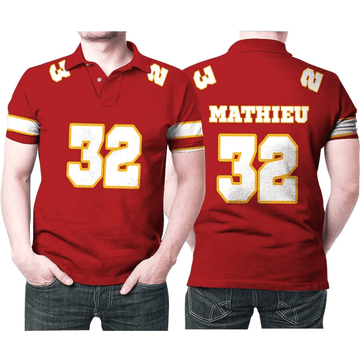 Kansas City Chiefs Tyrann Mathieu 32 Great Player Red Polo Shirt - Moonbestprint