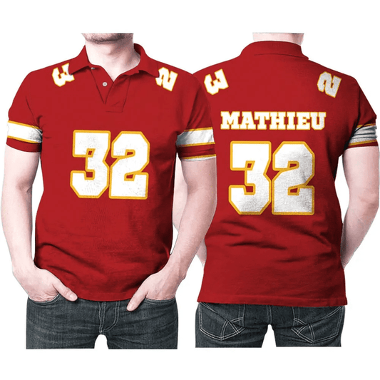 Kansas City Chiefs Tyrann Mathieu 32 Great Player Red Polo Shirt - Moonbestprint